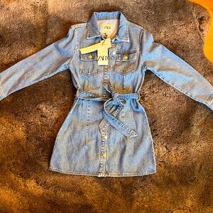 *bnwt* zara denim button-up dress